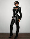 ❤ZASUWA Female Unique Cutout Zipper Stand Collar Jumpsuit