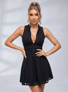 Hollow out Zipper Backless Quick-dry Short Dress