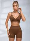 Deep V Collar Backless Sports Bras