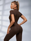 Stand Collor Zipper Hip-lift Jumpsuit