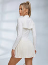 Removable Sleeve Tennis Dress Slim Fit Pleated Sports Dress