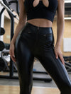 ❤Fly-eye PU Zipper Hip-lift Leggings