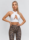 Leopard Deep V Back Scrunch Bum Leggings