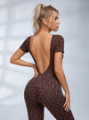 Leopard Print Backless Jumpsuit