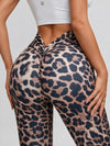 Leopard Deep V Back Scrunch Bum Leggings