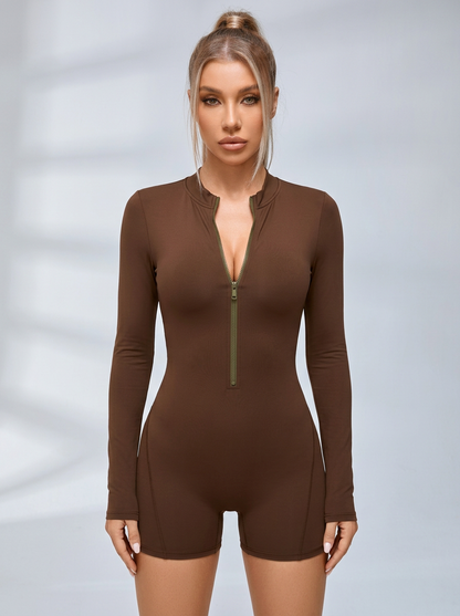Zipper Backless Scrunch Bum With Pads Romper