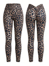 Leopard Deep V Back Scrunch Bum Leggings