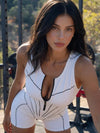 Stripes Tummy Control Push Up Short Romper
