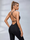 Cross Back Adjustable Strap Jumpsuit