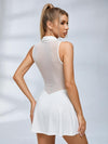 Half-Zip Mesh Tennis Dress