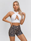 Leopard Deep V Back Scrunch Bum Leggings