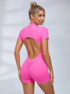 Zipper Backless Scrunch Bum With Pads Romper
