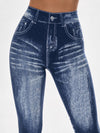 Deep V Back Denim Scrunch Bum Leggings