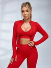 Deep V Back Seamless High-rise Short Tracksuit