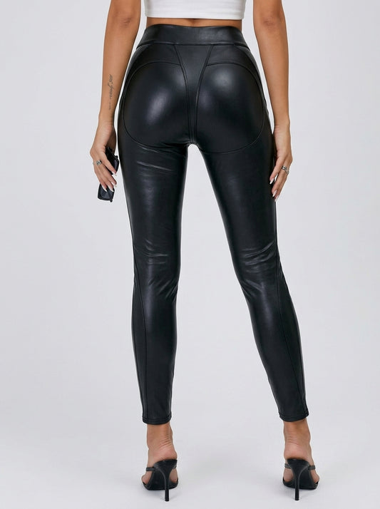 ❤Sexy Faux Leather Push Up Design Lace-up Leggings