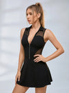 Mesh Half-Zip Tennis Dress