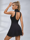Hollow out Zipper Backless Quick-dry Short Dress