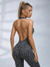 Leopard Print Backless Jumpsuit