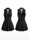 Half-Zip Mesh Tennis Dress