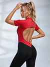 Contrast Color Backless Stitch Zipper Jumpsuit