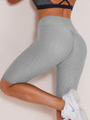 ZASUWA Female Ruched Butt Lifting Textured Spandex Gym Booty Shorts