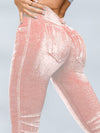 ZASUWA Female Deep V Back Denim Scrunch Bum Leggings
