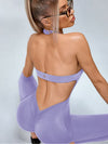 ZASUWA Female Backless Halter Deep V Back Jumpsuit