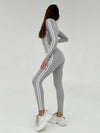 ZASUWA Female Contrast Color Stripes Zipper Jumpsuit