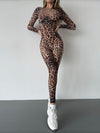 🖤ZASUWA Female Fashion Leopard Print Backless Jumpsuit