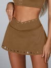 ZASUWA Female Cutout V Shape Waist Backless Skirt Suit