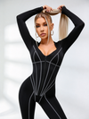 Bauchkontrolle Reißverschluss Po-Push-Up Jumpsuit