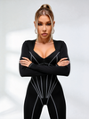 Bauchkontrolle Reißverschluss Po-Push-Up Jumpsuit