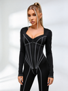 Bauchkontrolle Reißverschluss Po-Push-Up Jumpsuit