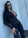❤ZASUWA Female Push-up Zipper Peach Booty Jumpsuit