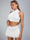 ZASUWA Female Cutout V Shape Waist Backless Skirt Suit