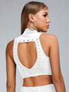 ZASUWA Female Cutout V Shape Waist Backless Skirt Suit