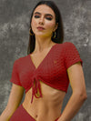 ZASUWA Female Tiktok V-neck Drawstring Short Sleeves