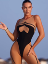 🖤ZASUWA Female Sexy Sheer Mesh Backless Push Up Jumpsuit