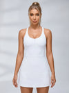 U Collar I-shaped Zipper Cross Back Quick-dry Dress