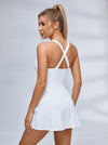 U Collar I-shaped Zipper Cross Back Quick-dry Dress