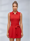 Sculpting Polo Tennis Dress with Tie Waist