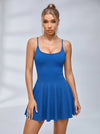 Lace-Up Back Ribbed Tennis Dress