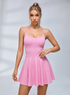 Lace-Up Back Ribbed Tennis Dress