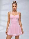 Contrast Trim Crisscross Back Tennis Dress