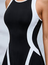 Black & White Color-Block Crisscross Back Tennis Dress with Built-In Shorts