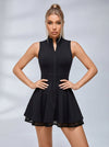 Half-Zip Net-Hem Tennis Dress