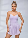Sweetheart Neck Contrast Piping Tennis Dress