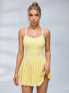 Sweetheart Neck Contrast Piping Tennis Dress