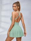 Sweetheart Neck Contrast Piping Tennis Dress