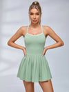 Sweetheart Neck Contrast Piping Tennis Dress